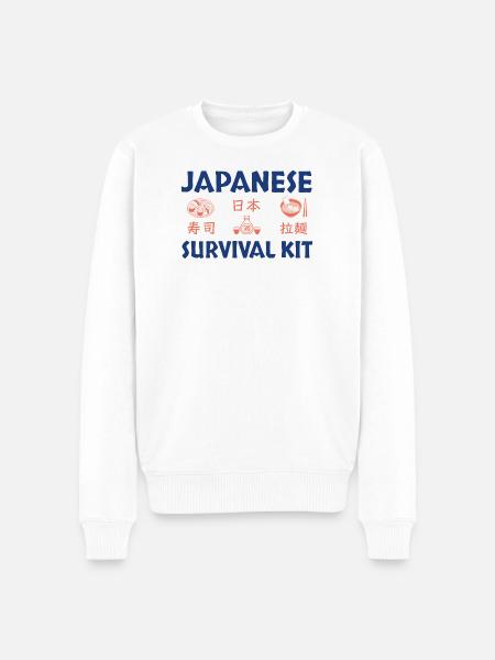 Japanese Sushi Survival Kit Design - Men's Premium Organic Jumper - white