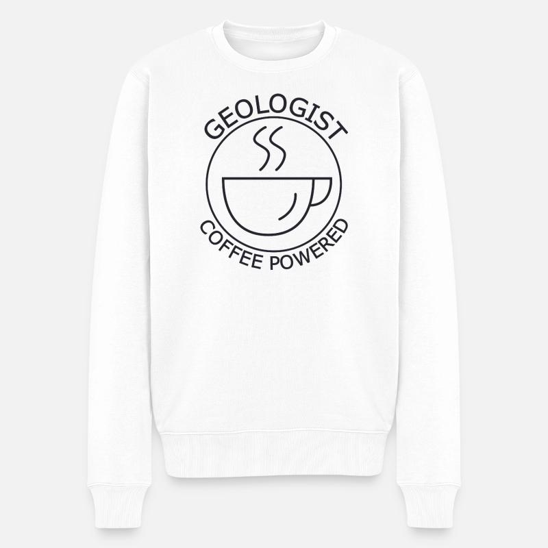 Geologist Coffee Powered Geology - Männer Premium Bio Pullover - Weiß