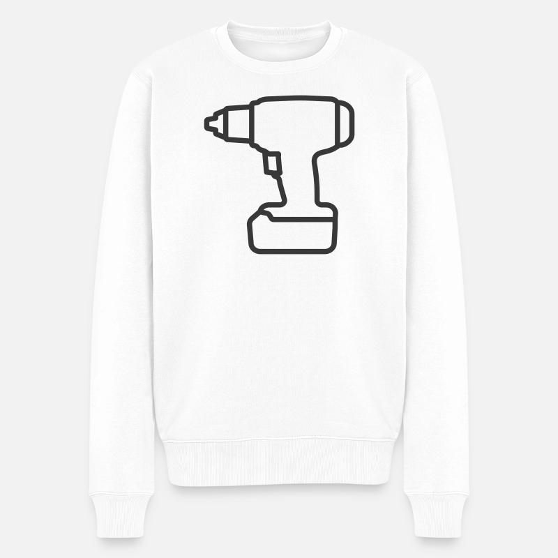 Icône de la perceuse sans fil - Pull Premium bio Homme - blanc