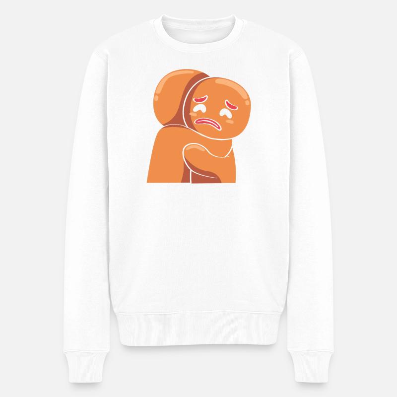 Weihnachten Lebkuchen Lebkuchenmann Gingerbread - Männer Premium Bio Pullover - Weiß