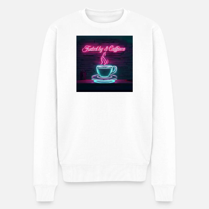 Neon Café Gâterie Citations Design - Pull Premium bio Homme - blanc