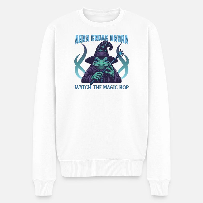 Mystical Frog Wizard T-Shirt Design - Pull Premium bio Homme - blanc