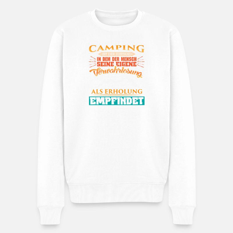 Camper Camping Caravane Dicton - Pull Premium bio Homme - blanc
