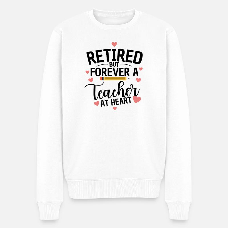 Drôle Enseignant Retraite Humour Retraité - Pull Premium bio Homme - blanc