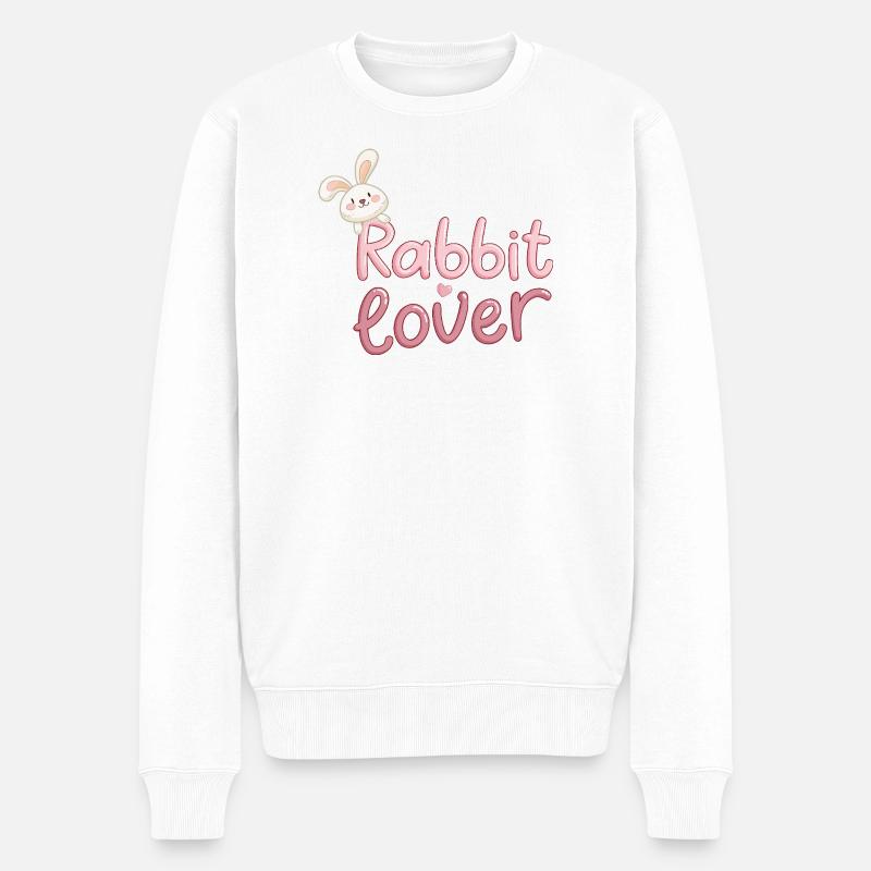Niedliches Hasen-Design für Kinder - Männer Premium Bio Pullover - Weiß