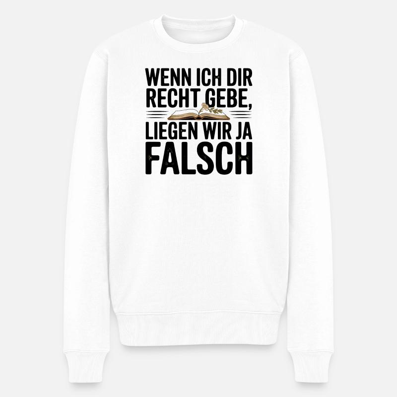  Bookish Mama Vintage Offenes Buch Mit Blume - Männer Premium Bio Pullover - Weiß