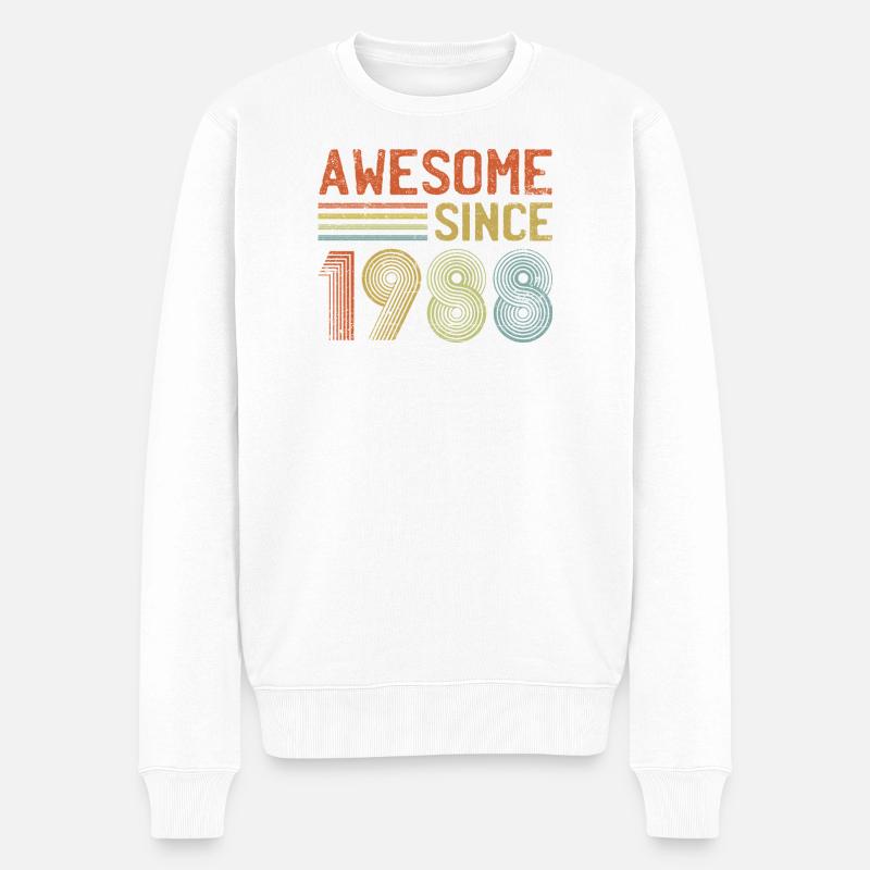 Conception rétro de célébration annuelle - Pull Premium bio Homme - blanc