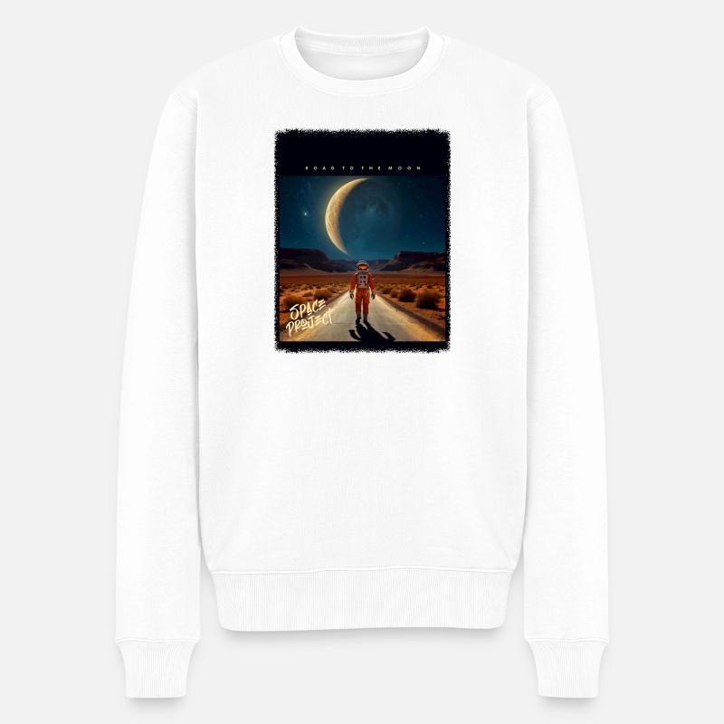 Route vers la Lune : astronaute du désert - Pull Premium bio Homme - blanc