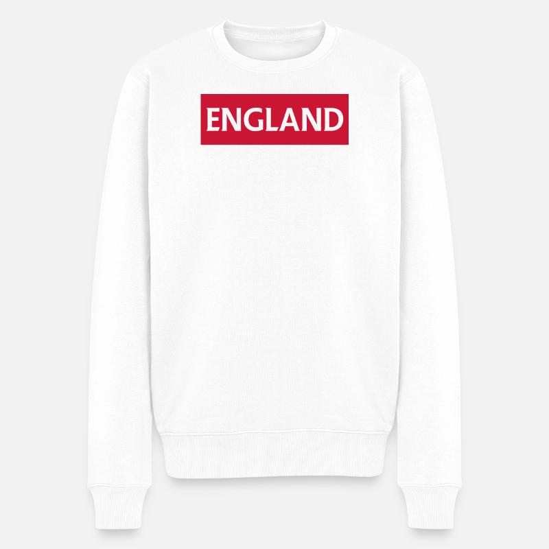 Rotationsdesign der englischen Flagge - Männer Premium Bio Pullover - Weiß