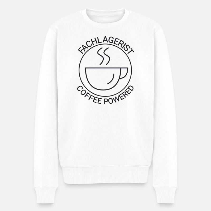 Fachlagerist Coffee Powered - Männer Premium Bio Pullover - Weiß