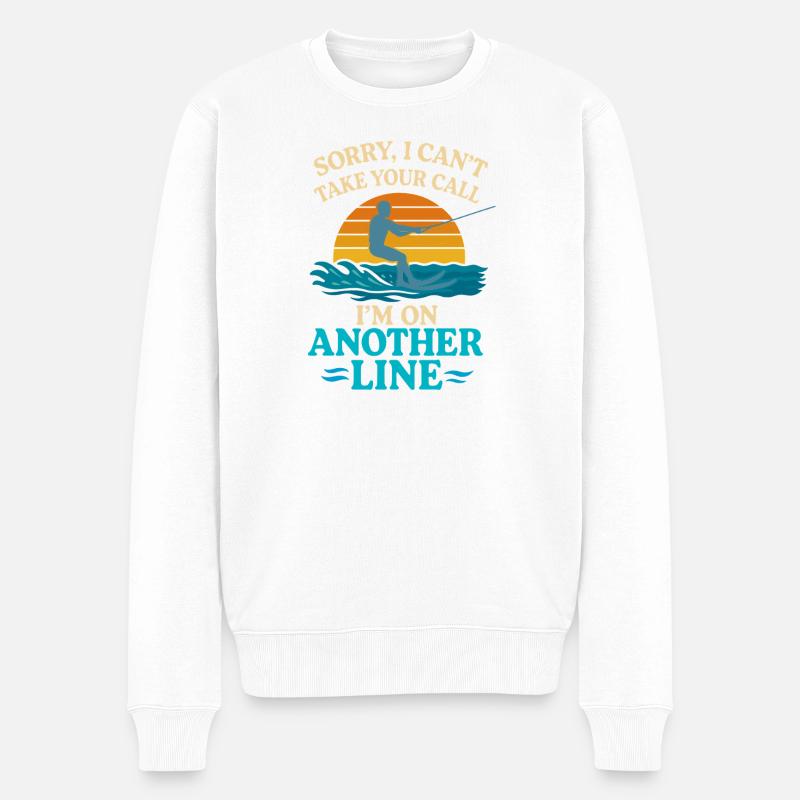 Verrückte Schildkrötendame - Männer Premium Bio Pullover - Weiß