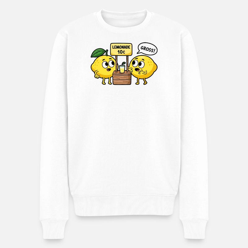 Lemon Comic – Limonade pour 10 cents - Pull Premium bio Homme - blanc