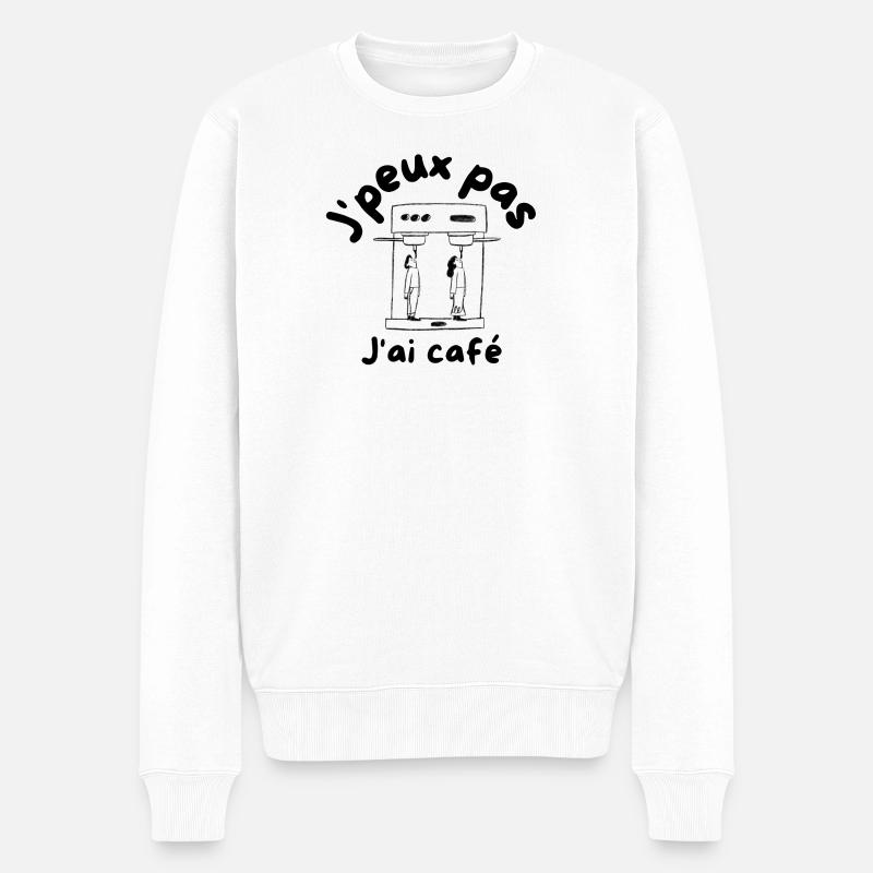 Ich kann keinen Kaffee trinken - Männer Premium Bio Pullover - Weiß
