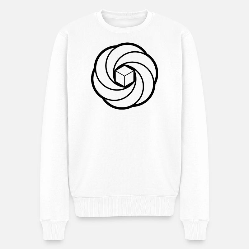 Vortex de cube cosmique - Pull Premium bio Homme - blanc