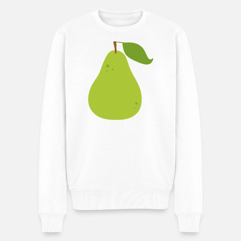 Lebendige grüne Birne Illustration - Männer Premium Bio Pullover - Weiß