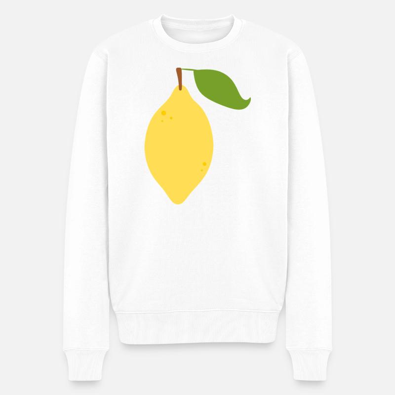 Conception moderne de motif d’agrumes citron - Pull Premium bio Homme - blanc