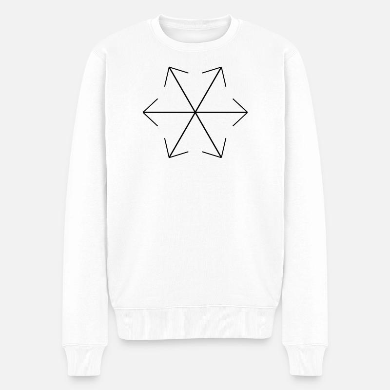 Abstraktes geometrisches Musterdesign - Männer Premium Bio Pullover - Weiß