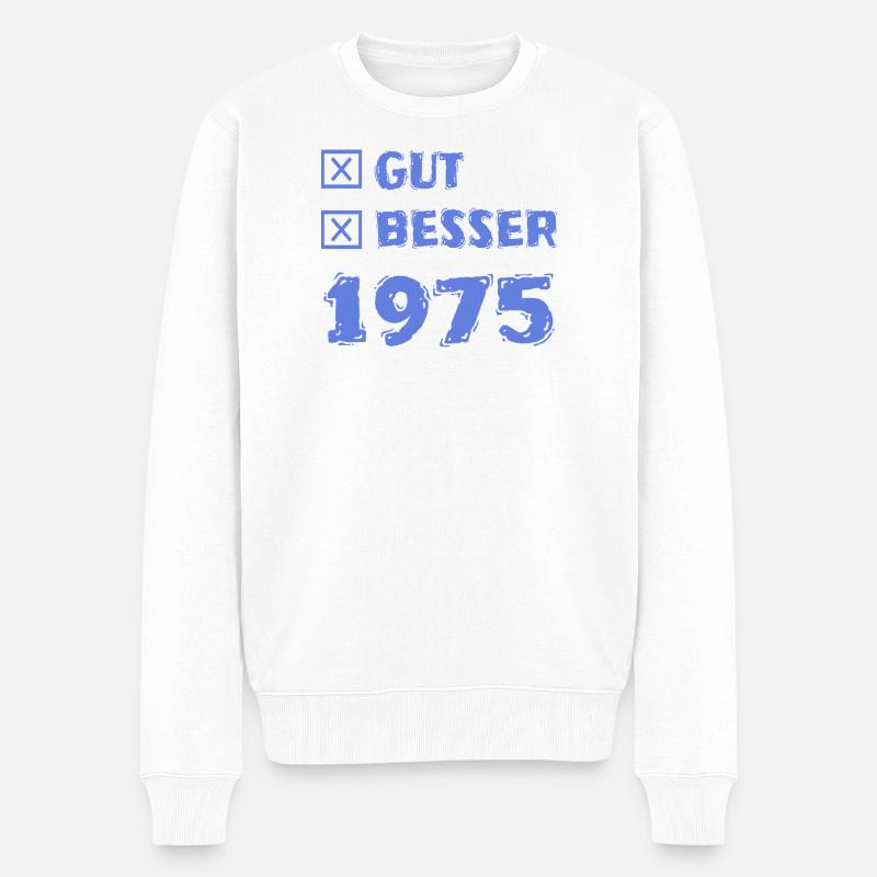 1975 - Männer Premium Bio Pullover - Weiß