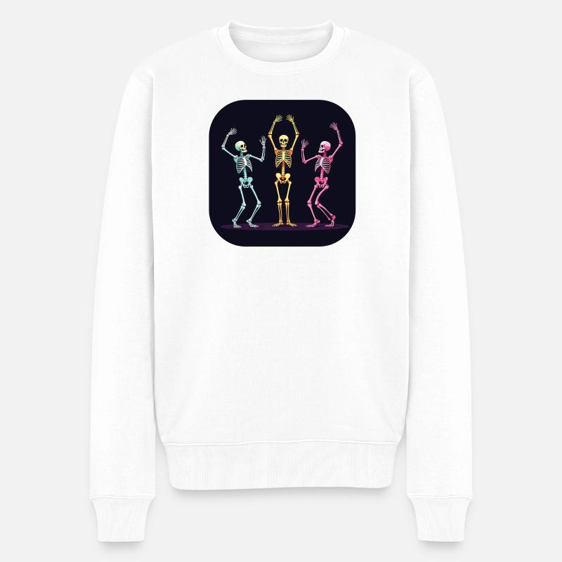 Danseuse squelette d’Halloween dansant - Pull Premium bio Homme - blanc