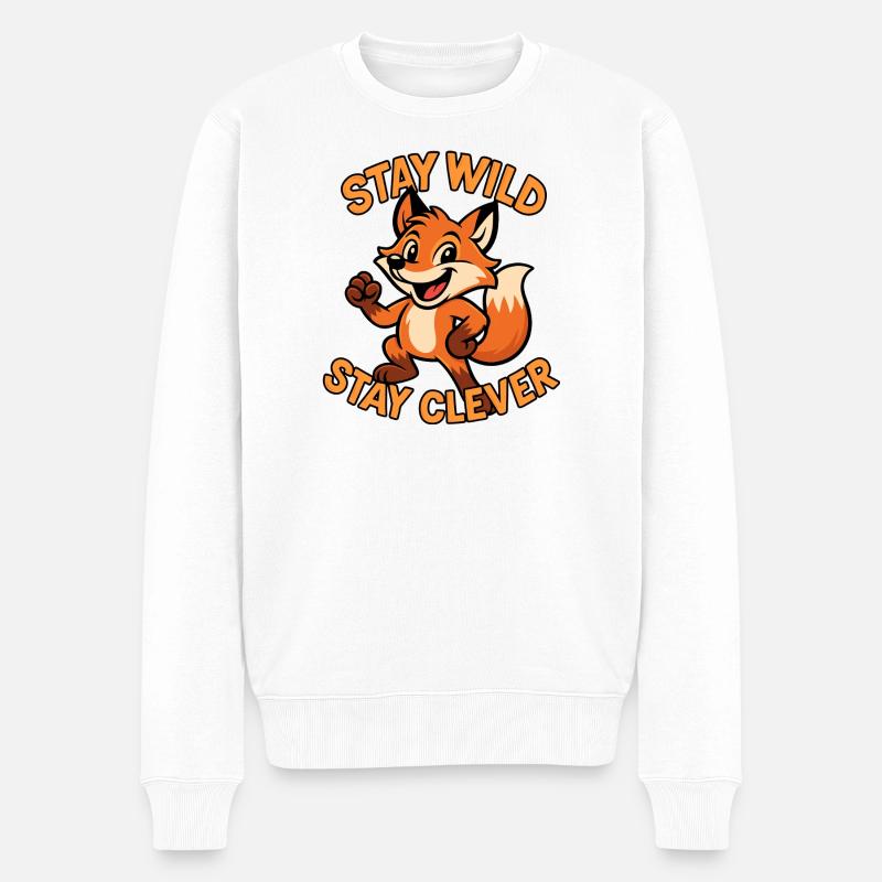 Verspieltes Tiermotiv mit Spruch - Männer Premium Bio Pullover - Weiß