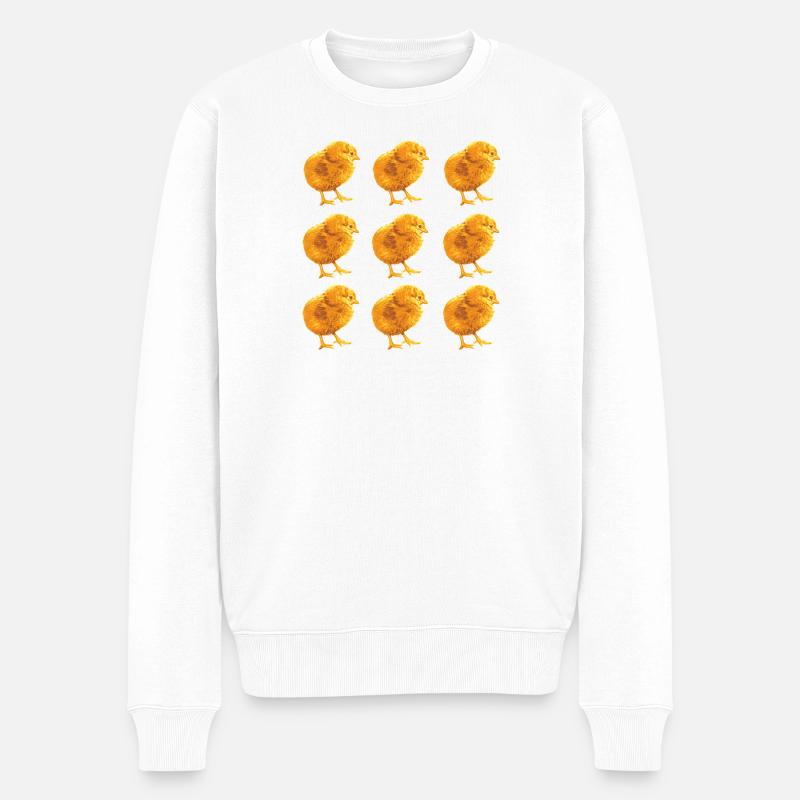 Modèle de poussin pour le printemps et la nature - Pull Premium bio Homme - blanc