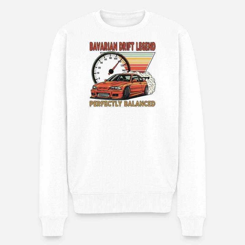 Bavarian Drift Legend - Männer Premium Bio Pullover - Weiß