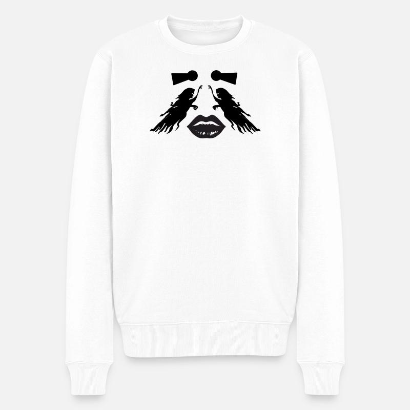 Art face illusion – abstraction féminine - Pull Premium bio Homme - blanc