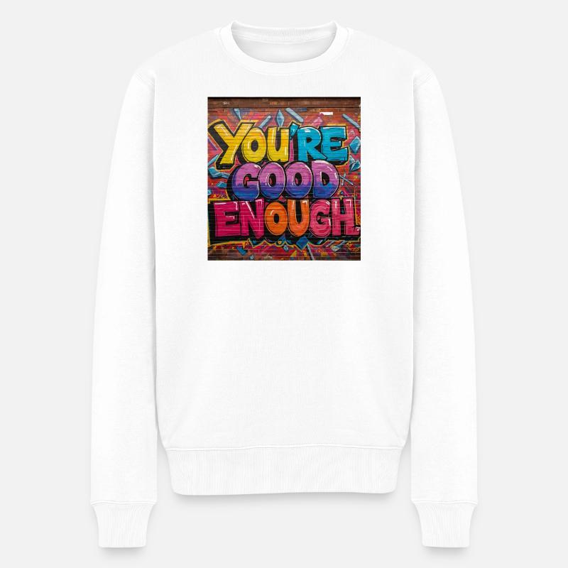 Art de texte graffiti inspirant - Pull Premium bio Homme - blanc