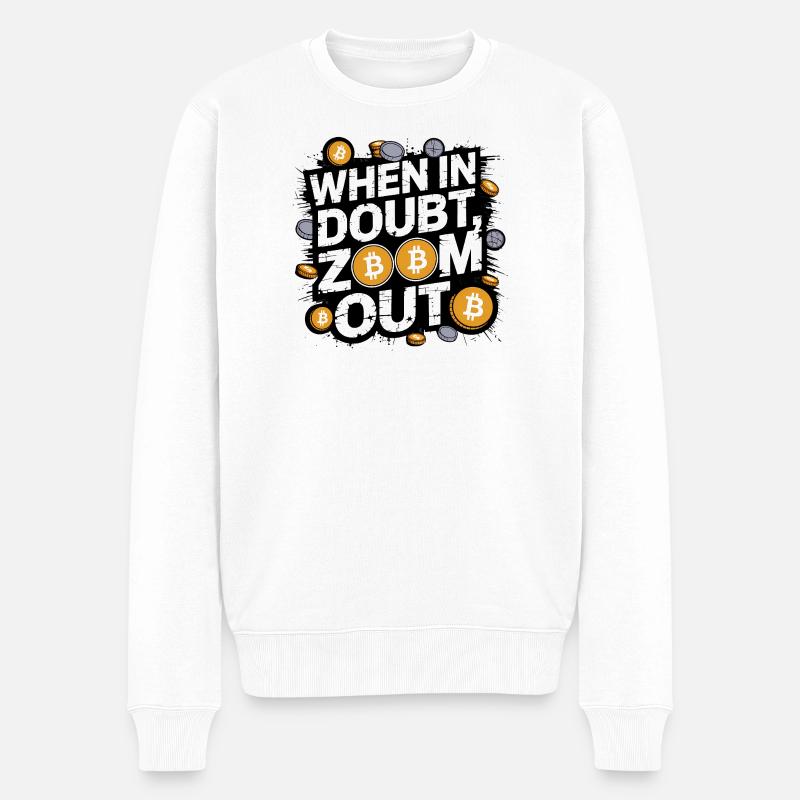 Kryptowährungs-Motivationsdesign, Herauszoomen - Männer Premium Bio Pullover - Weiß