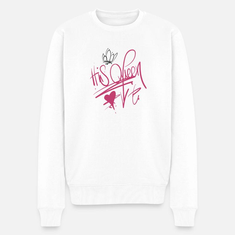 Queen - Männer Premium Bio Pullover - Weiß