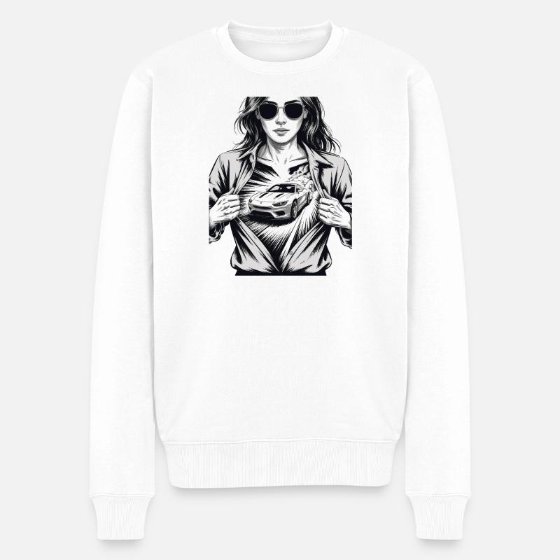 Conception de voiture de course - Pull Premium bio Homme - blanc