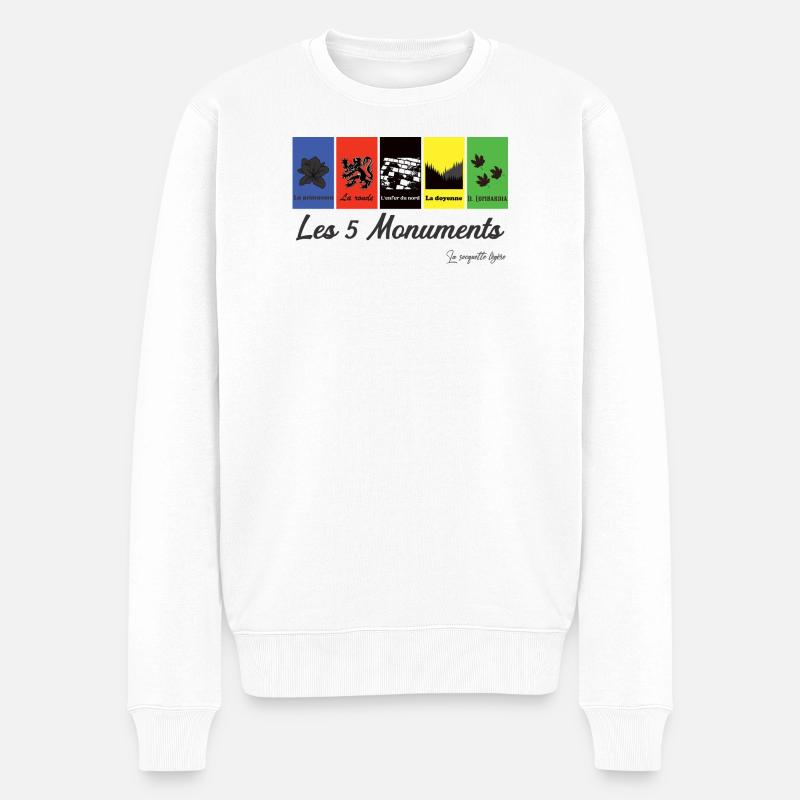 Die 5 Fahrraddenkmäler - Männer Premium Bio Pullover - Weiß