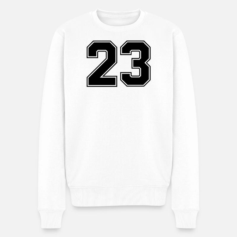 23 Zahl - Männer Premium Bio Pullover - Weiß