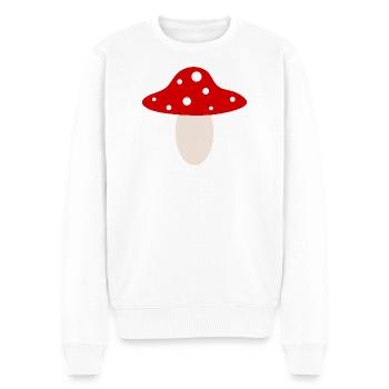 Whimsical Red Mushroom Illustration - Men's Premium Organic Jumper - white - Front - Thijin (182cm)