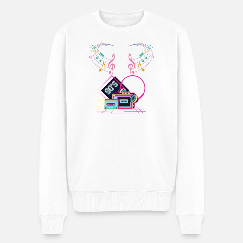 lata_90s Musik - Männer Premium Bio Pullover - Weiß