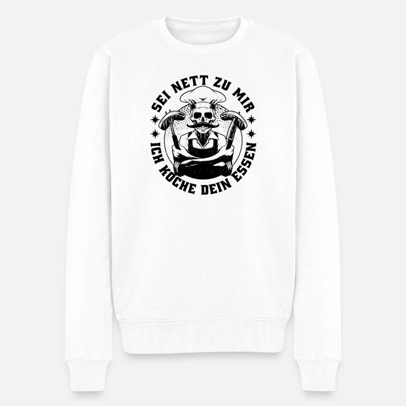 Koch Outfit Gastronomie Gastro - Männer Premium Bio Pullover - Weiß