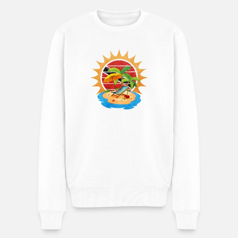 Trinité-et-Tobago - Pull Premium bio Homme - blanc