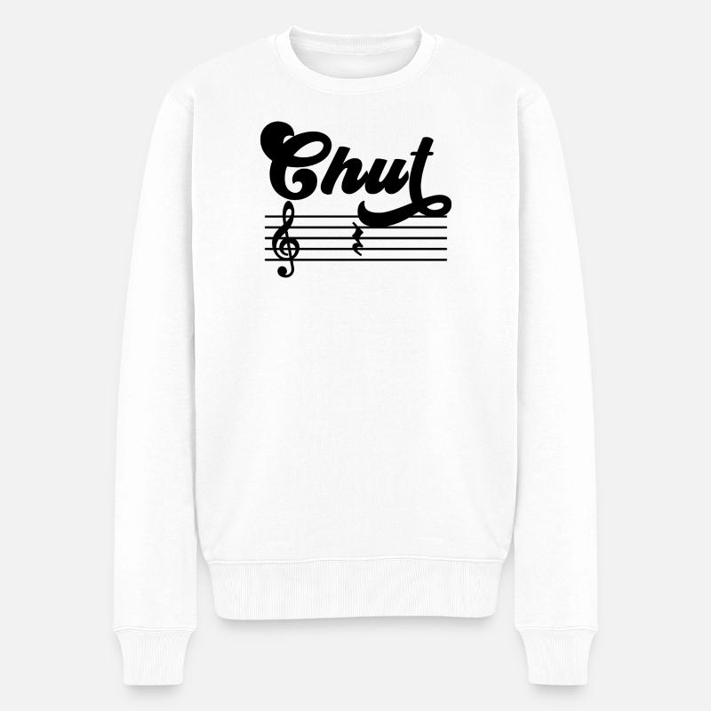 Silence Solfège Humour Cours de Musique - Pull Premium bio Homme - blanc