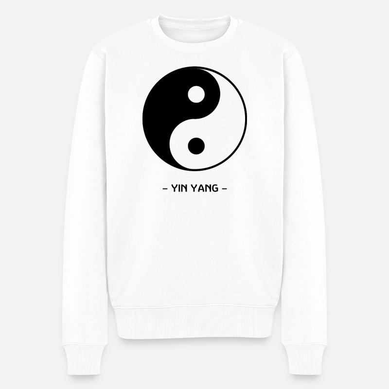 Yin Yang - Männer Premium Bio Pullover - Weiß