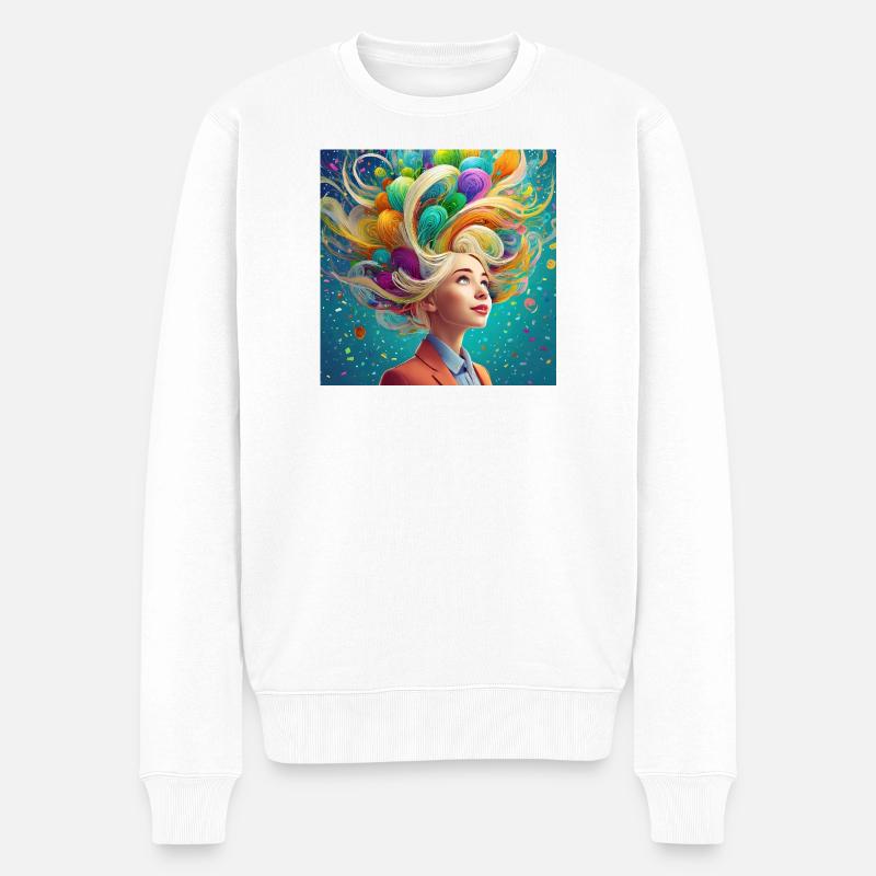 Imagination is power - Männer Premium Bio Pullover - Weiß