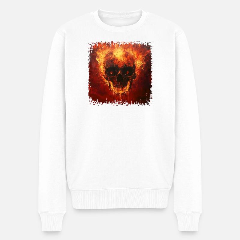 Crâne de feu - Pull Premium bio Homme - blanc