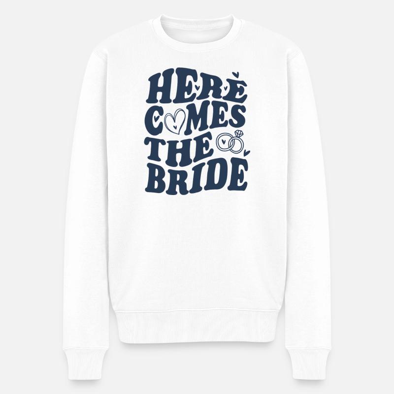 Here Comes the Bride – Mariage - Pull Premium bio Homme - blanc