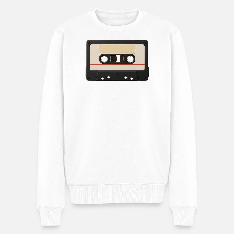 Cassette rétro – Mixtape Classic - Pull Premium bio Homme - blanc