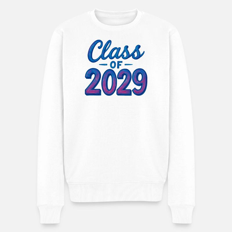 Abschlussklasse von 2029, stilisierter Text - Männer Premium Bio Pullover - Weiß