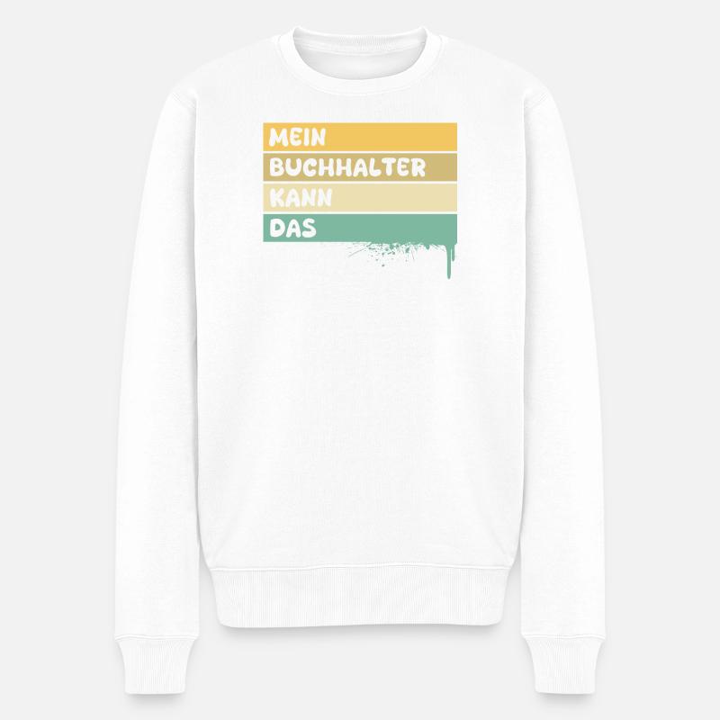 Beruf Buchhalter - Männer Premium Bio Pullover - Weiß