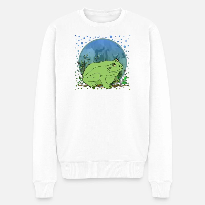 Frosch - Männer Premium Bio Pullover - Weiß