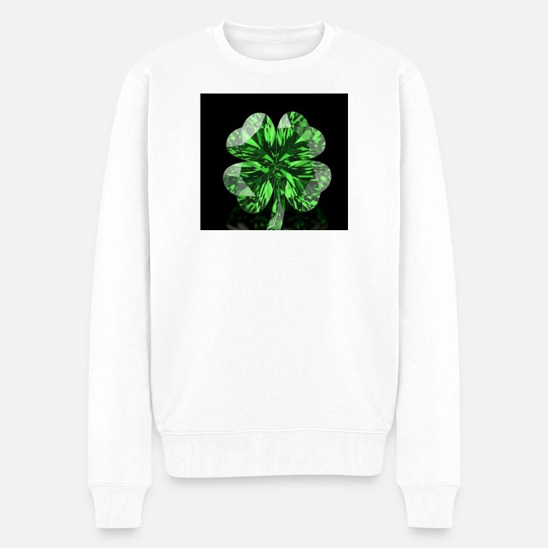 Vert trèfle - Pull Premium bio Homme - blanc
