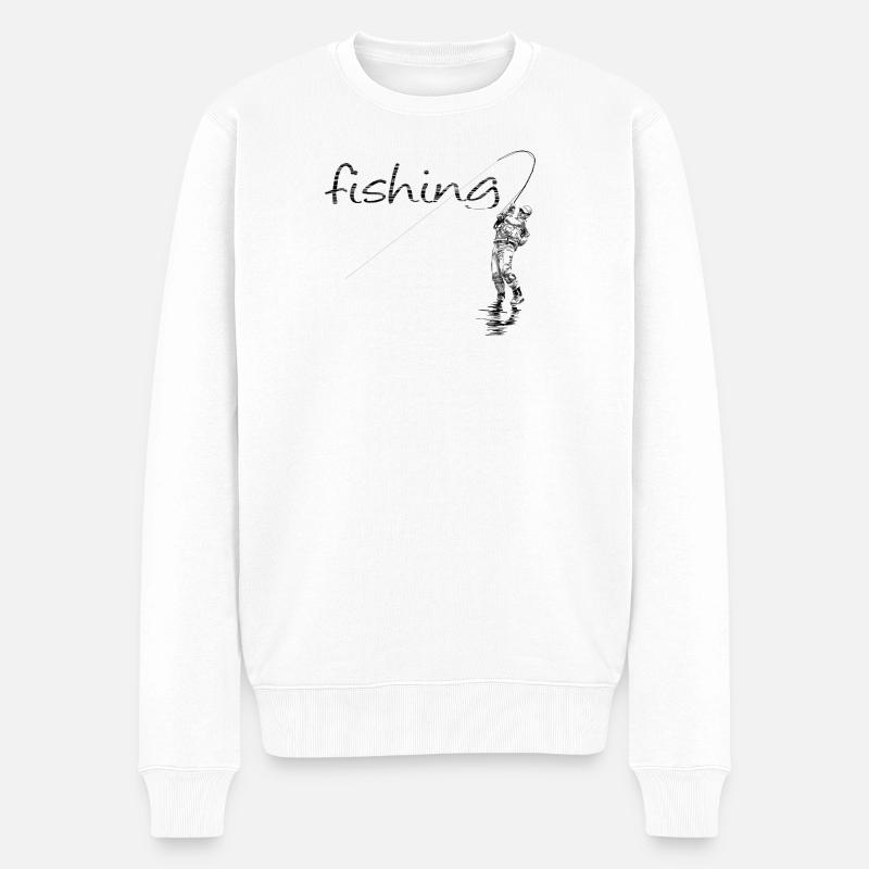 Pêche à la mouche - Pull Premium bio Homme - blanc