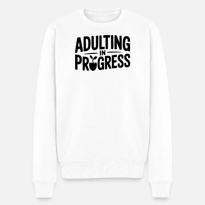 Erwachsenwerden im Gange - Männer Premium Bio Pullover - Weiß