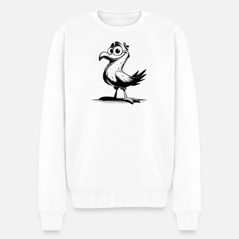 Comedy Vogel Lachgarantie mit Schnabel - Männer Premium Bio Pullover - Weiß